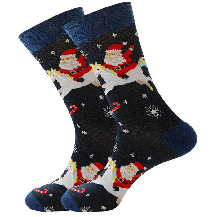 Anysox 5 Pairs Black Size 5-13 Socks Crystal Silk Tide Winter Holiday Design Plus Snowflake Stocking Comfortable To Wear