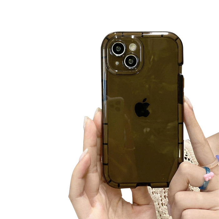 Anymob iPhone Case Brown Transparent Luminous Shockproof Soft Silicone Air Buffer Mobile Cover iPhone 11 12 13 Pro Max 13Pro X XR XS Compatible