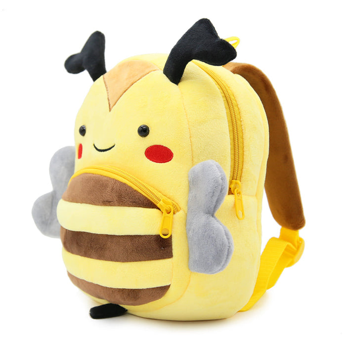 Anykidz 3D Yellow Bee Kids School Backpack Cute Cartoon Animal Style Children Toddler Plush Bag Perfect Accessories For Boys and Girls