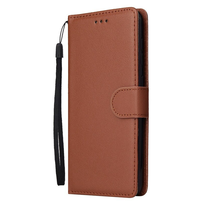 Anymob Samsung Brown Leather Case Flip Wallet Phone Cover