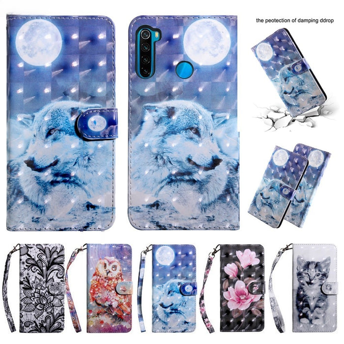 Anymob Xiaomi Redmi Phone Case Owl Leather Flip Wallet Cover