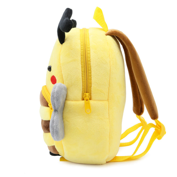 Anykidz 3D Yellow Bee Kids School Backpack Cute Cartoon Animal Style Children Toddler Plush Bag Perfect Accessories For Boys and Girls