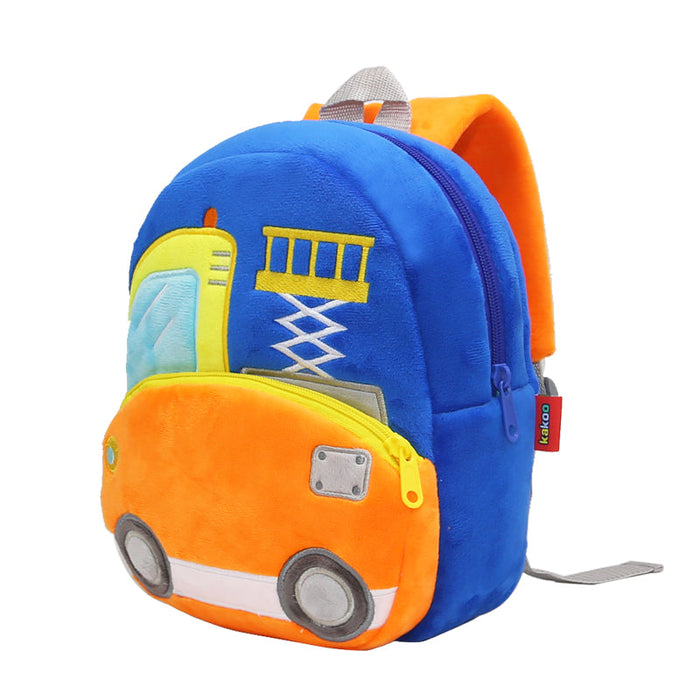 Anykidz 3D Blue Lift Truck Kids School Backpack Cute Cartoon Animal Style Children Toddler Plush Bag Perfect Accessories For Boys and Girls