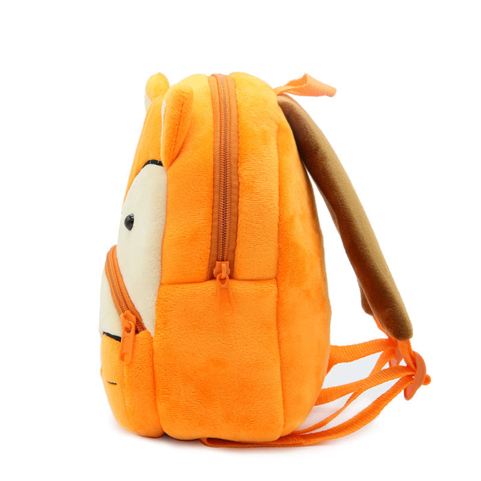 Anykidz 3D Orange Fox School Backpack Cute Animal With Cartoon Designs Children Toddler Plush Bag For Baby Girls and Boys