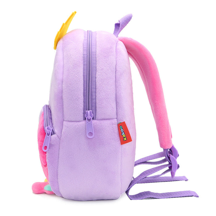 Anykidz 3D Purple Owl Backpack Cute Animal With Cartoon Designs Children Toddler Plush Bag