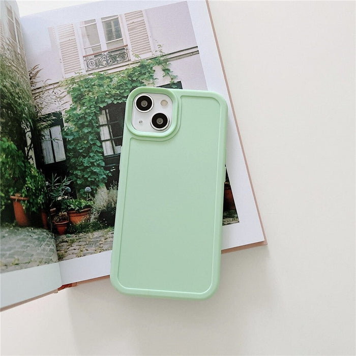 Anymob iPhone Case Turquoise Solid Candy Color Soft Silicone Bumper Shockproof Cover iPhone 13 11 12 Pro Max XR XS Max X Compatible