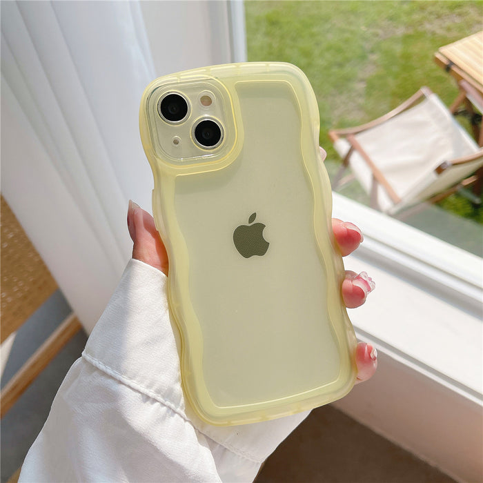 Anymob iPhone Yellow Phone Case Candy Color Bumper Transparent Back Cover