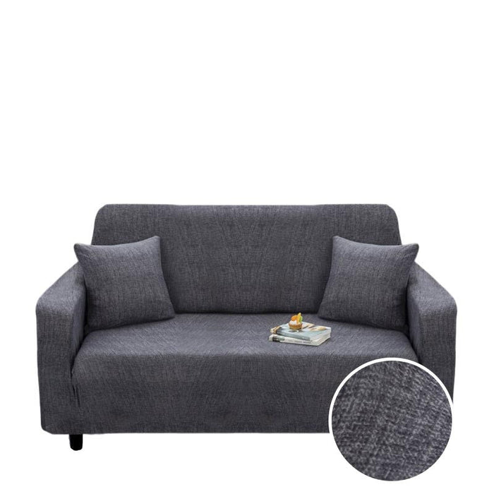 Anyhouz 3 Seater Sofa Cover Plain Gray Style and Protection For Living Room Sofa Chair Elastic Stretchable Slipcover