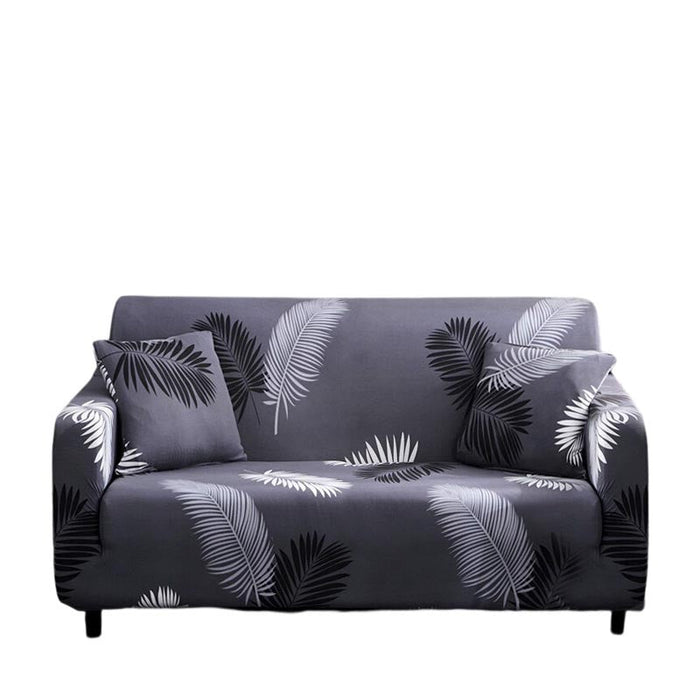 Anyhouz 3 Seater Sofa Cover Gray Feather Style and Protection For Living Room Sofa Chair Elastic Stretchable Slipcover