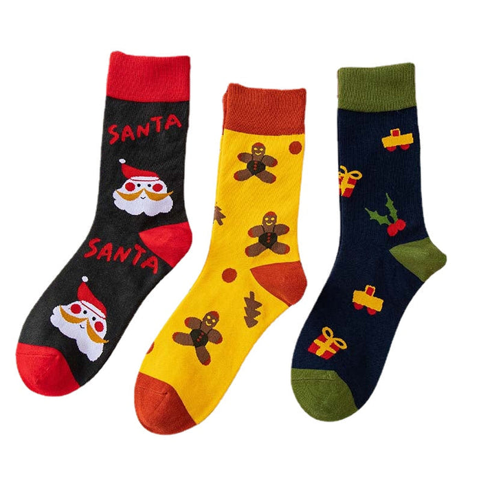 Anysox 3 Pairs One Size 4-5 Seasonal Socks Fashion Combed Cotton Gift Party Happy Funny Socks