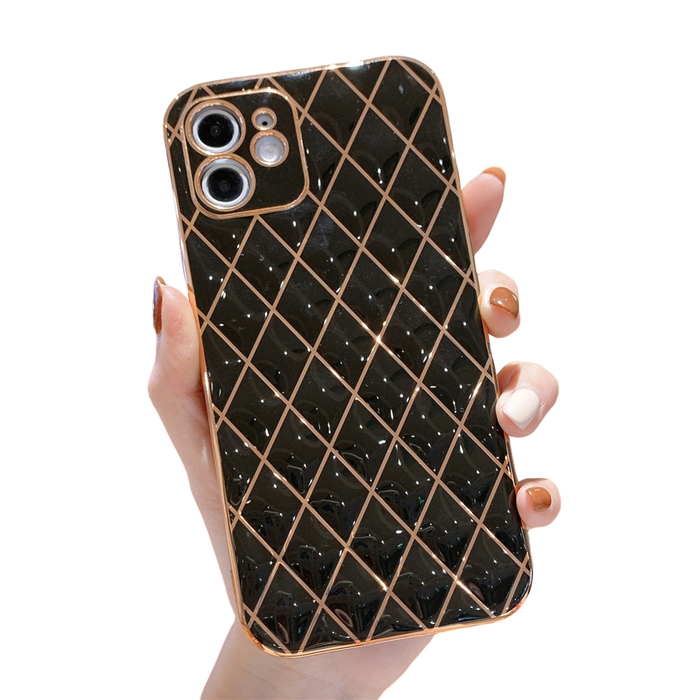 Anymob iPhone Black Electroplated Phone Case Soft Silicone Shockproof Back Cover