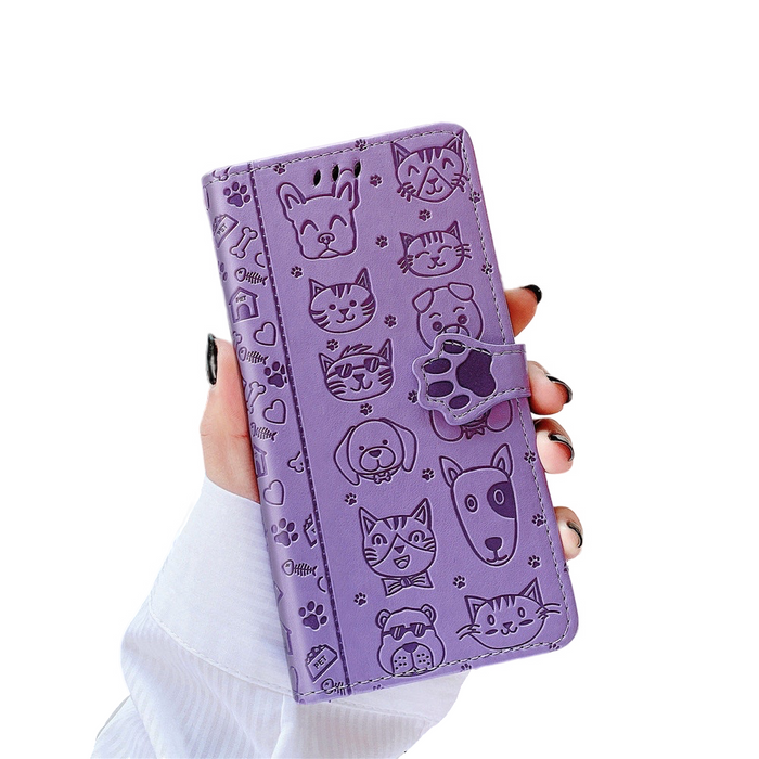 Anymob iPhone Case Purple Magnetic Flip Leather Card slot Wallet Phone Book Style Cover