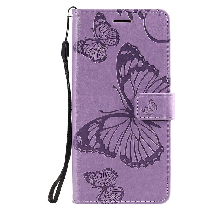 Anymob Xiaomi Redmi Gloss Maroon Wrist Chain Case Butterfly Pattern Soft Leather Phone Cover