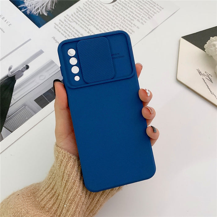 Anymob Samsung Case Blue Camera Lens Protection Phone Color Candy Soft Back Cover