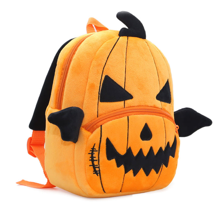 Anykidz 3D Orange Pumpkin Kids School Backpack Cute Cartoon Animal Style Children Toddler Plush Bag Perfect Accessories For Boys and Girls