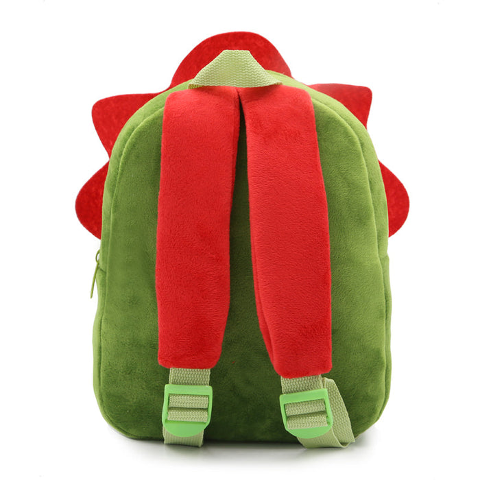 Anykidz 3D Green Dinosaur School Backpack Cute Animal With Cartoon Designs Children Toddler Plush Bag For Baby Girls and Boys