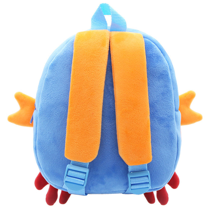 Anykidz 3D Blue Crab School Backpack Cute Animal With Cartoon Designs Children Toddler Plush Bag For Baby Girls and Boys