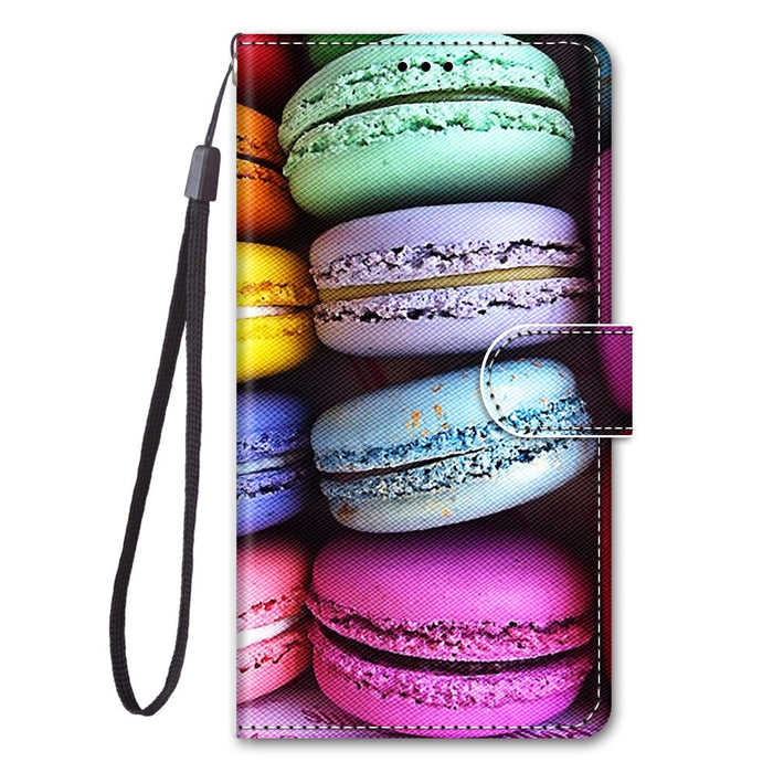 Anymob Samsung Case Multicolor Luxury Painted Flip Cute Playful Cat Wallet Phone Cover