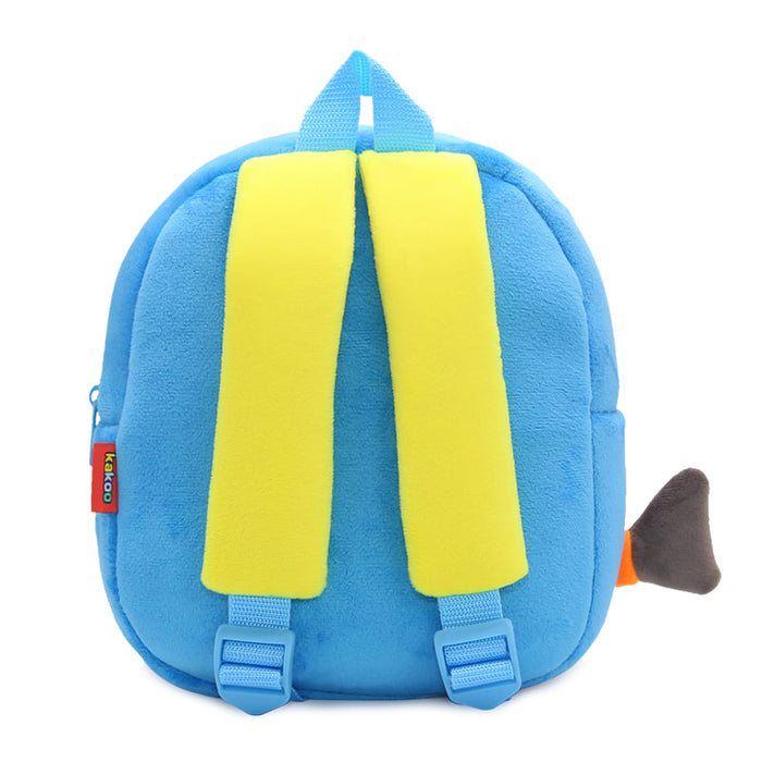 Anykidz 3D Blue Bulldozer Kids School Backpack Cute Cartoon Animal Style Children Toddler Plush Bag Perfect Accessories For Boys and Girls