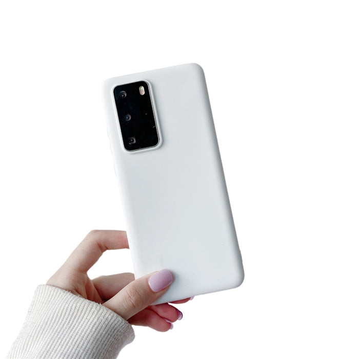 Anymob Samsung White Candy Color Phone Case Silicone Back Cover