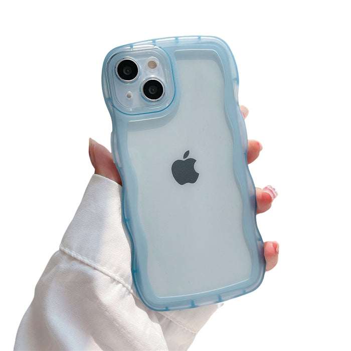 Anymob iPhone Sky Blue Phone Case Candy Color Bumper Transparent Back Cover