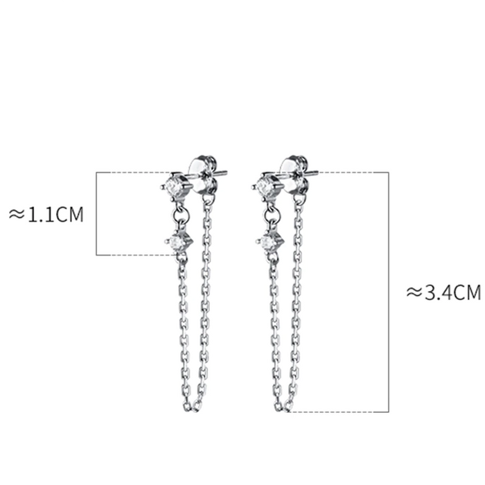 Anyco Fashion Earrings Genuine 925 Sterling Silver Natural Freshwater Baroque Pearl Tassel Chain for Women Jewelry