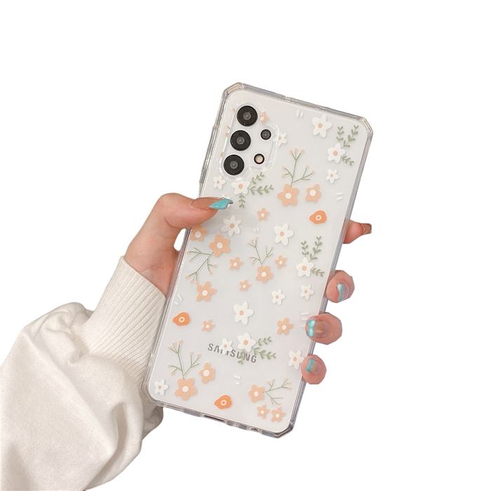 Anymob Samsung White Roses Flowers Soft Silicone Phone Case Transparent Cover