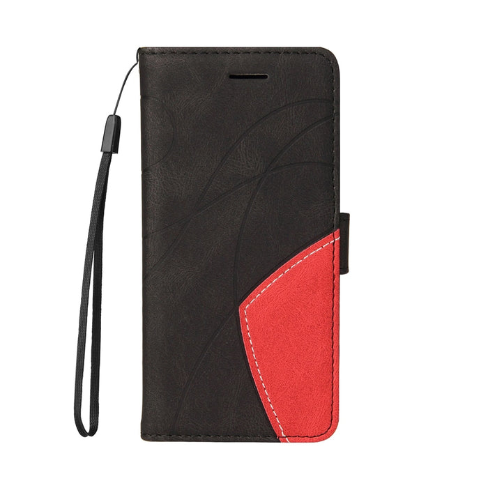 Anymob Samsung Black And Red Leather Wallet Flip Case Protective Phone Cover