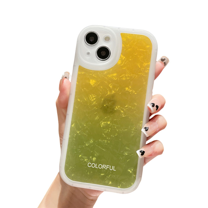 Anymob iPhone Case Yellow Gradient Dream Shell Pattern Silicone Shockproof Back Cover