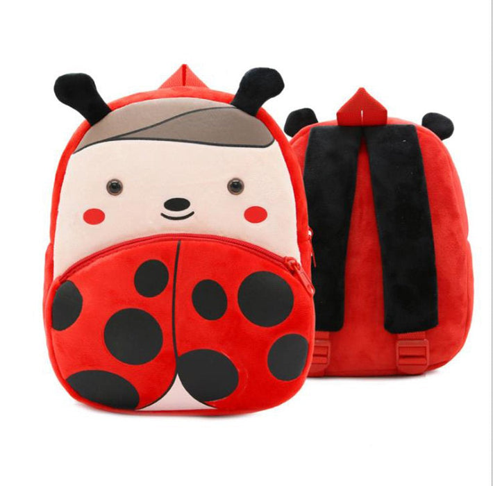 Anykidz 3D Red Ladybug Kids School Backpack Cute Cartoon Animal Style Children Toddler Plush Bag Perfect Accessories For Boys and Girls