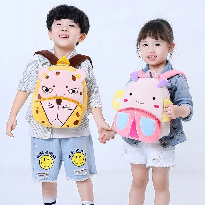 Anykidz 3D Pink Butterfly Kids School Backpack Cute Cartoon Animal Style Children Toddler Plush Bag Perfect Accessories For Baby Girls and Boys