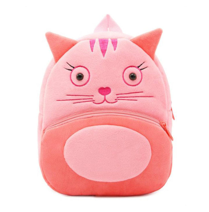 Anykidz 3D Pink Cat Kids School Backpack Cute Cartoon Animal Style Children Toddler Plush Bag Perfect Accessories For Boys and Girls