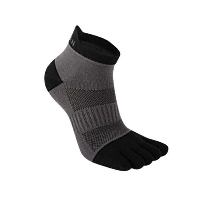 Anysox 5 Pairs One Size 36-42 Gray Men's Socks Cotton Breathable Sports Sweat Absorption Five-toe Anti-friction Back Short Tube