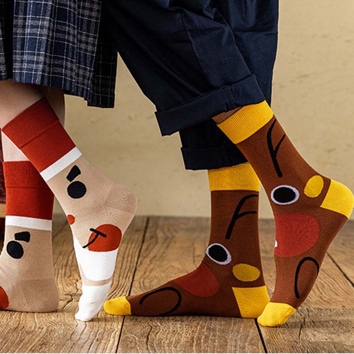 Anysox 3 Pairs One Size 4-5 Multi Holiday Socks Fashion Combed Cotton Gift Party Happy Funny Socks