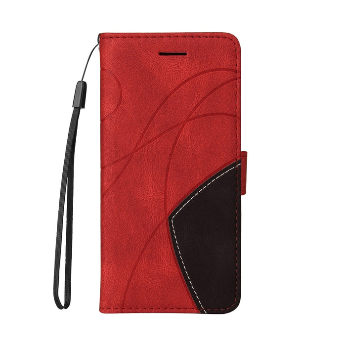 Anymob Samsung Black And Red Leather Wallet Flip Case Protective Phone Cover