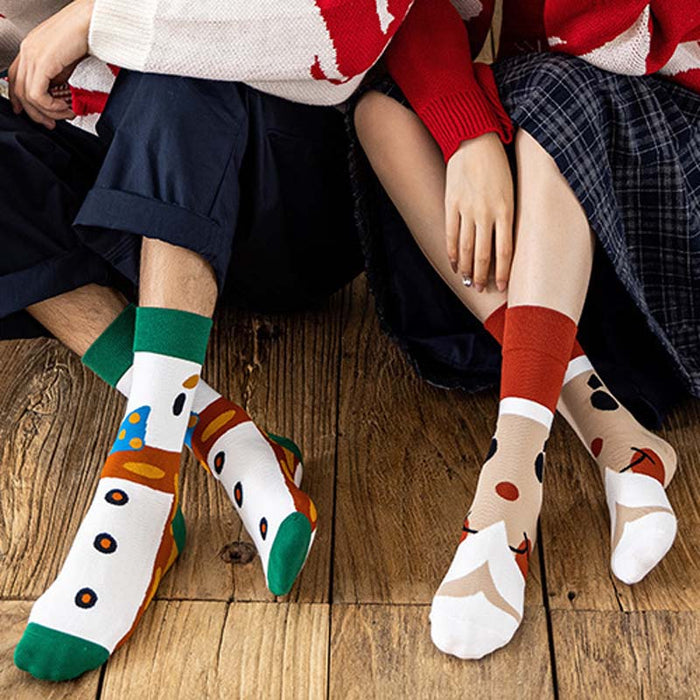 Anysox 3 Pairs One Size 4-5 Seasonal Socks Fashion Combed Cotton Gift Party Happy Funny Socks