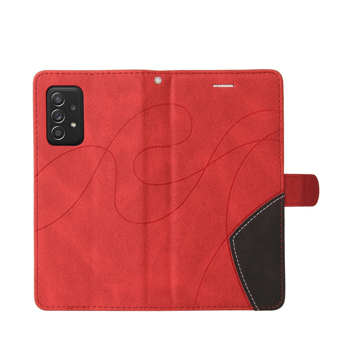 Anymob Samsung Black And Red Leather Wallet Flip Case Protective Phone Cover