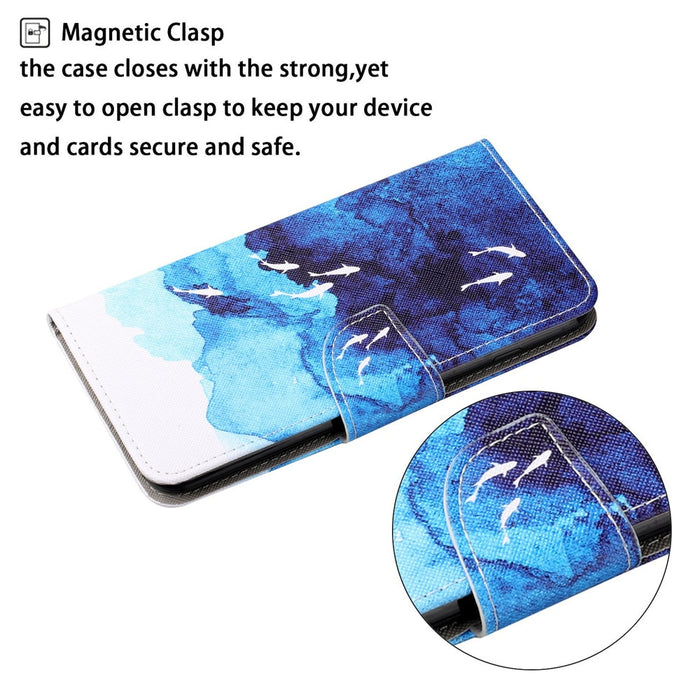 Anymob Samsung Jaguar Pattern Phone Case Magnetic Flip Leather Wallet Painted Cover