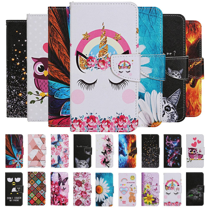 Anymob Samsung Pink Owl Flip Wallet Phone Case Leather Stand Function Cover