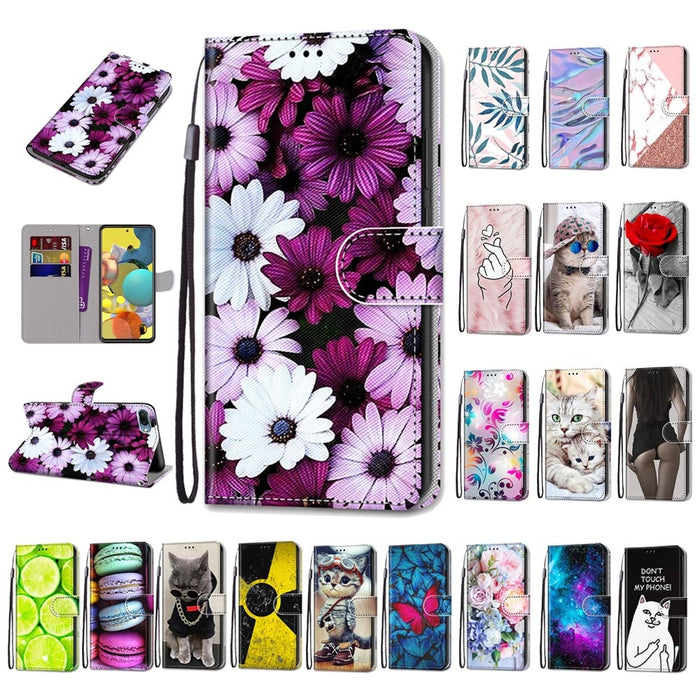 Anymob Samsung Lemons Fashion Painted Flip Phone Case Leather Wallet Cover