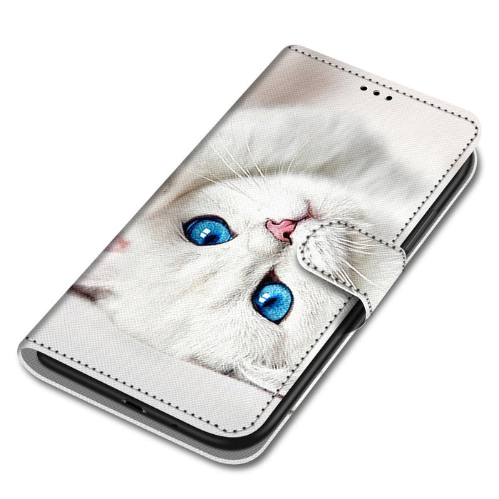 Anymob Samsung Werewolf Cute Animal Painted Leather Phone Case Flip Wallet Phone Bag Cover