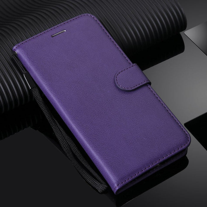 Anymob Xiaomi Redmi Case Purple Wallet Magnetic Flip Leather Cover Phone Protection