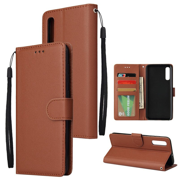 Anymob Samsung Brown Leather Case Flip Wallet Phone Cover
