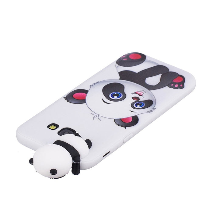 Anymob Samsung Case Pink Unicorn Soft Silicone 3D Unicorn Panda Phone Cover Protection