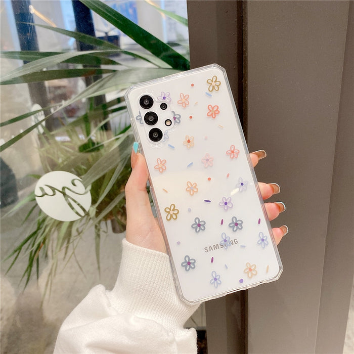 Anymob Samsung Multicolor Roses Flowers Soft Silicone Phone Case Transparent Cover