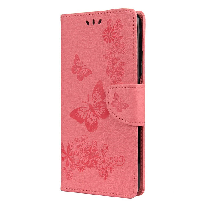 Anymob iPhone Case Brown Fashion Flip Cover Butterfly Print Card Slot Wallet Leather