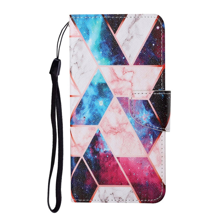 Anymob Samsung Candy Unicorn Pattern Phone Case Magnetic Flip Leather Wallet Painted Cover