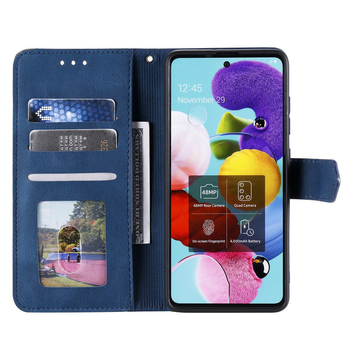 Anymob Samsung Green Splicing Flip Leather Case Card Slot Wallet Phone Cover