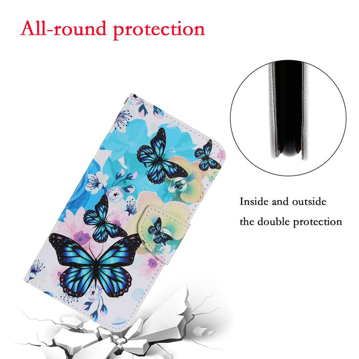Anymob Samsung Colorful Neon Butterfly Painted Case Flip Wallet Leather Phone Cover