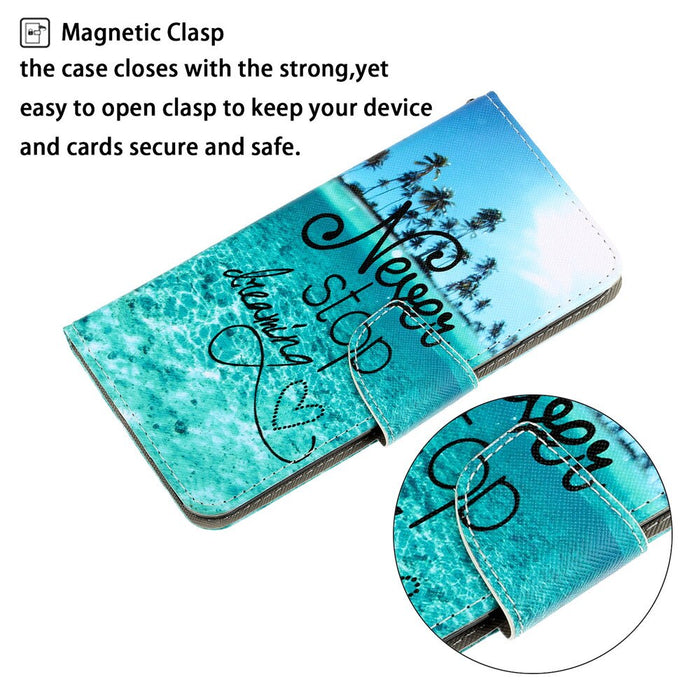 Anymob iPhone Ocean Flip Phone Cases Magnetic Leather Wallet Back Cover